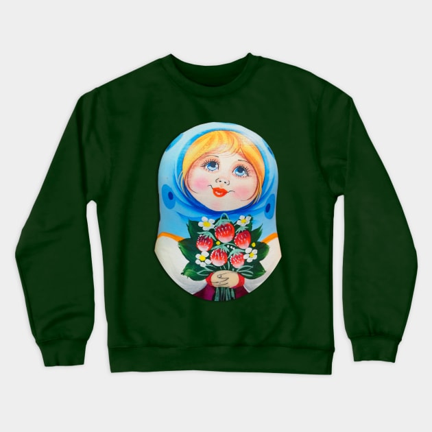 Matrioska. Blonde young girl Crewneck Sweatshirt by RiverPhildon